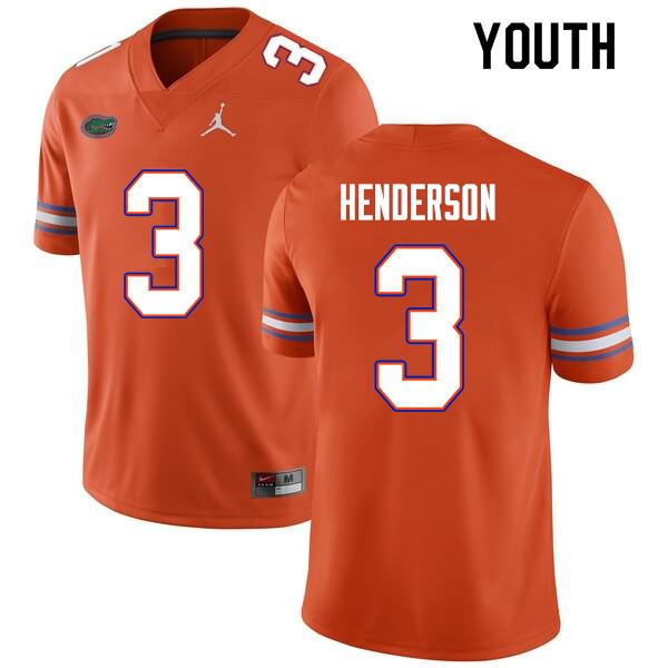 NCAA Florida Gators Xzavier Henderson Youth #3 Nike Orange Stitched Authentic College Football Jersey IGN5364XE